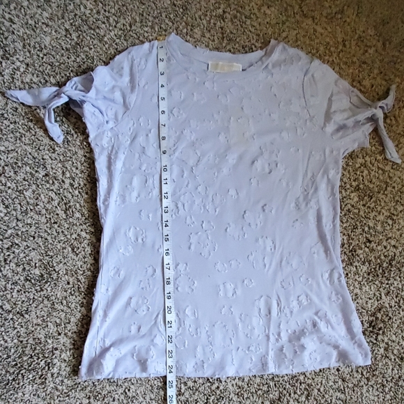 NWT Michael Kors textured lavender tie sleeve tee - Picture 7 of 8